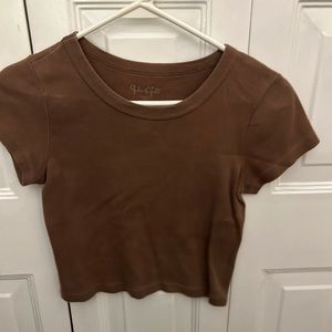 Cropped John galt brandy Melville brown baby tee
